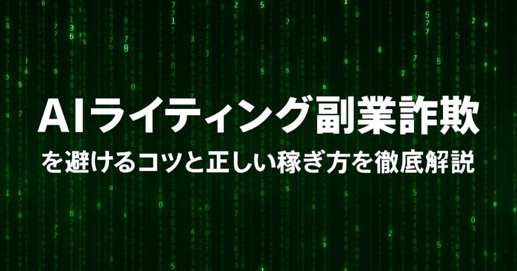 AIライティング副業詐欺を避けるコツと正しい稼ぎ方を徹底解説
