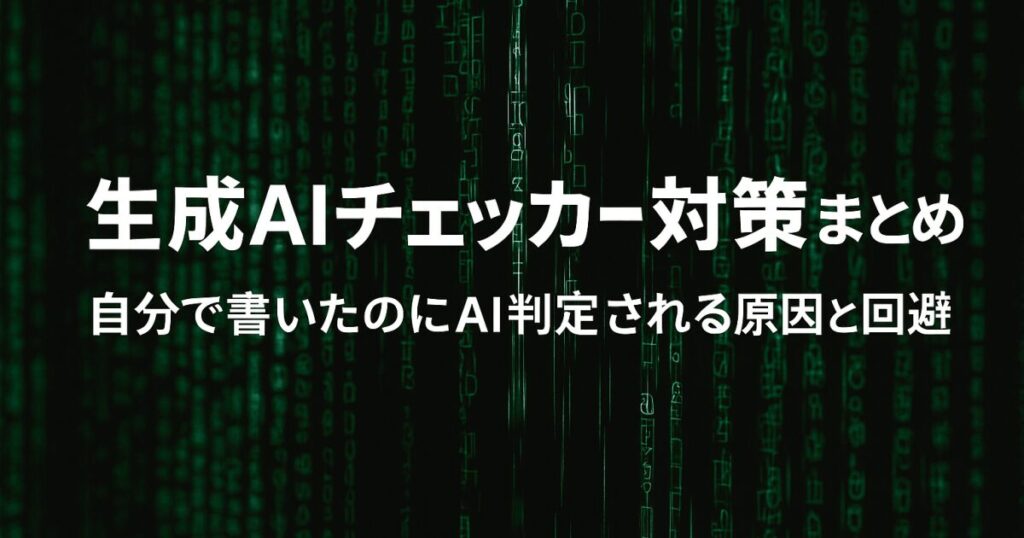 生成AIチェッカー対策まとめ｜自分で書いたのにAI判定される原因と回避法！