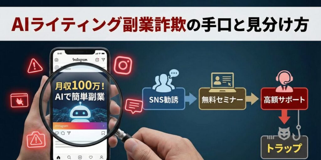 AIライティング副業詐欺の典型的な手口と見分け方