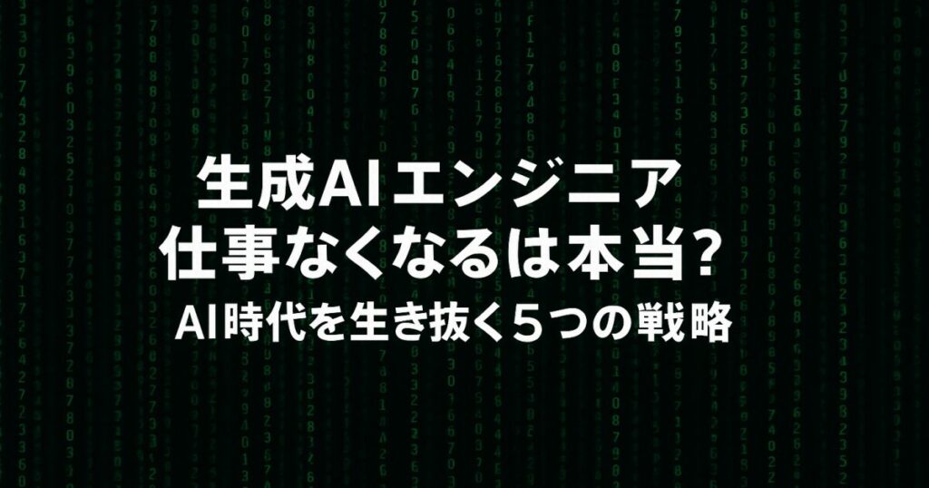生成AIでエンジニア仕事なくなるは本当？AI時代を生き抜く5つの戦略！