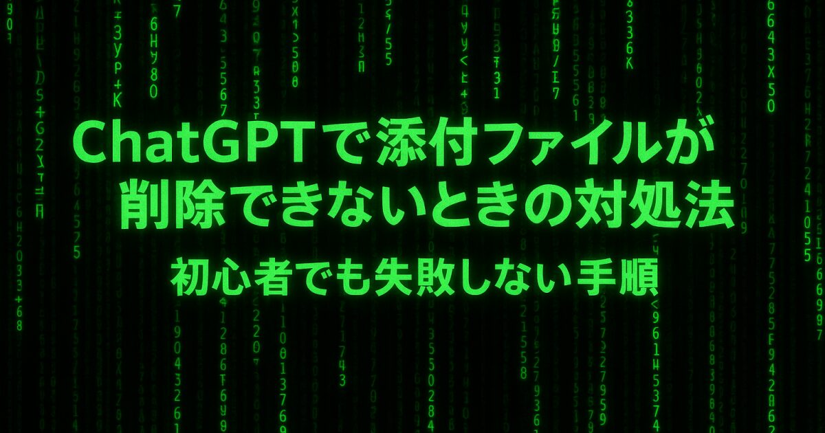 ChatGPTで添付ファイルが削除できないときの対処法｜初心者でも失敗しない手順