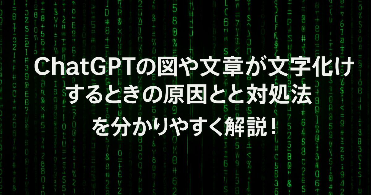 ChatGPTの図や文章が文字化けするときの原因と対処法を分かりやすく解説！