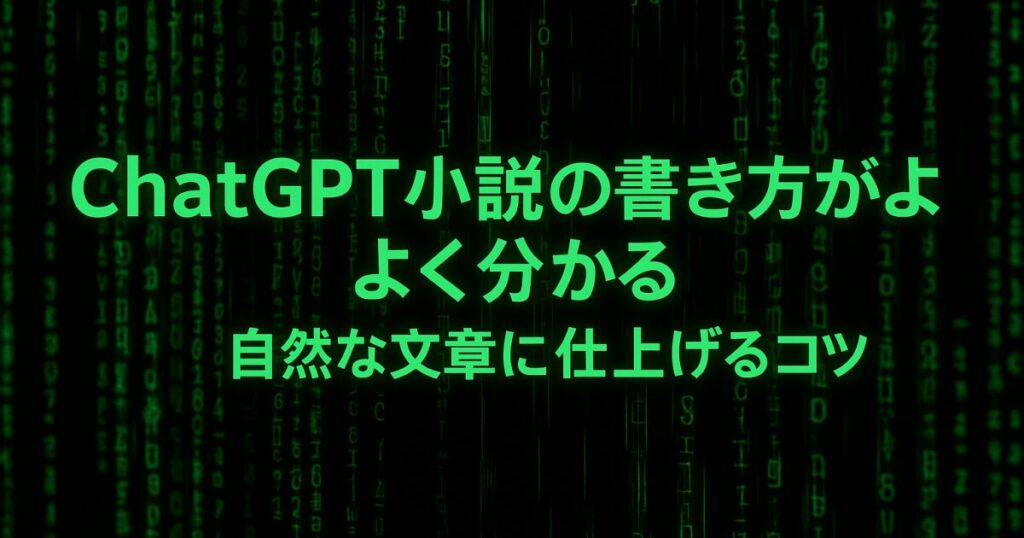 ChatGPT小説の書き方がよく分かる：自然な文章に仕上げるコツ！