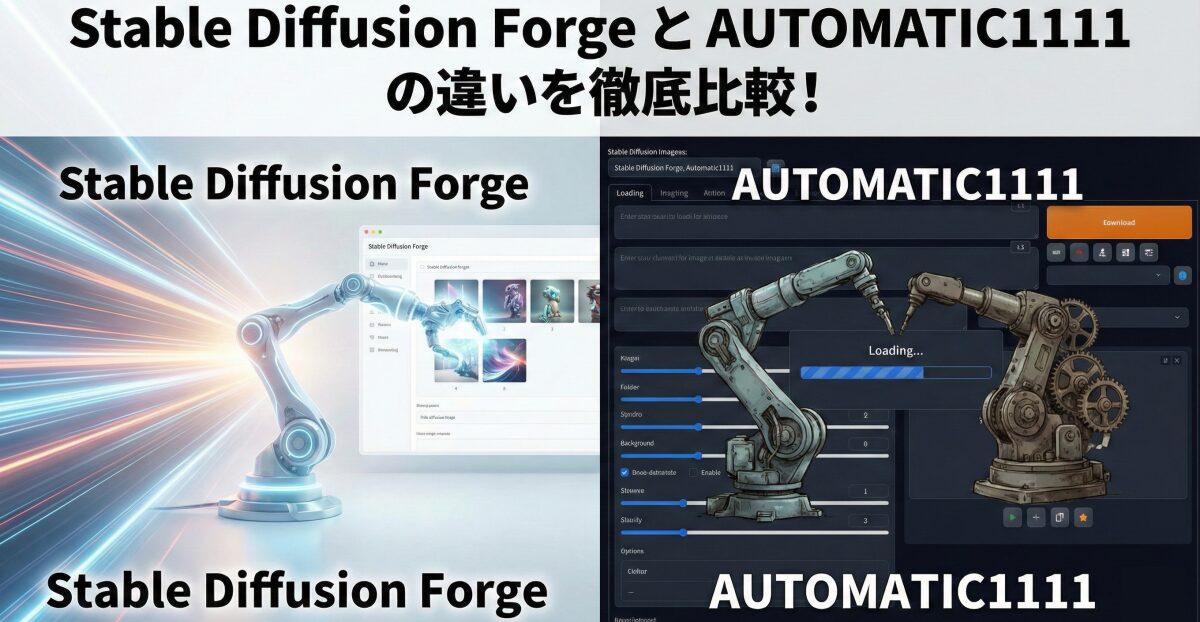 Stable Diffusion ForgeとAUTOMATIC1111の違いを徹底比較！導入からデメリットまで解説