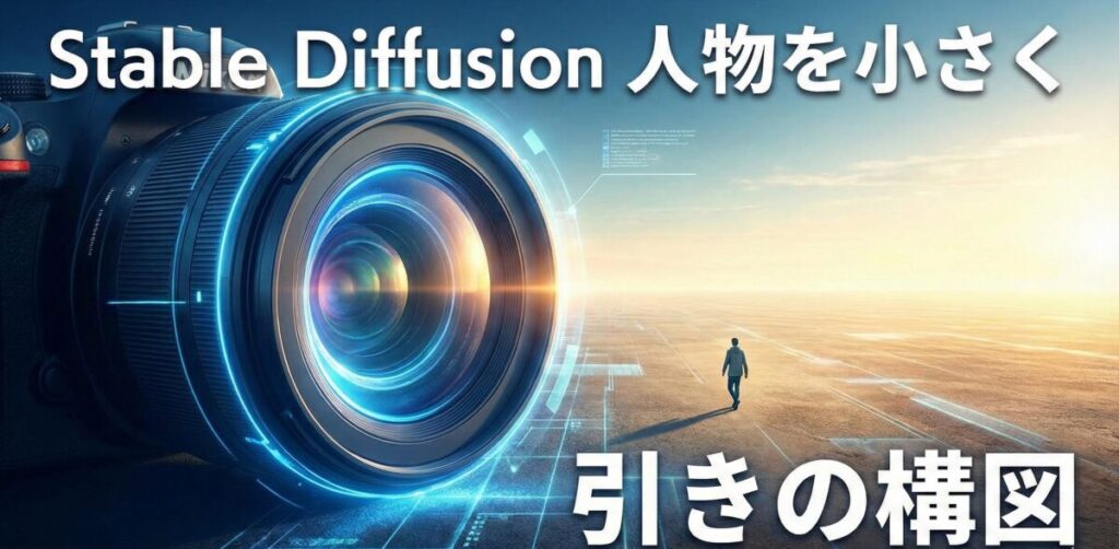 Stable Diffusionで人物を小さく描く！引きの構図を作るコツを解説。