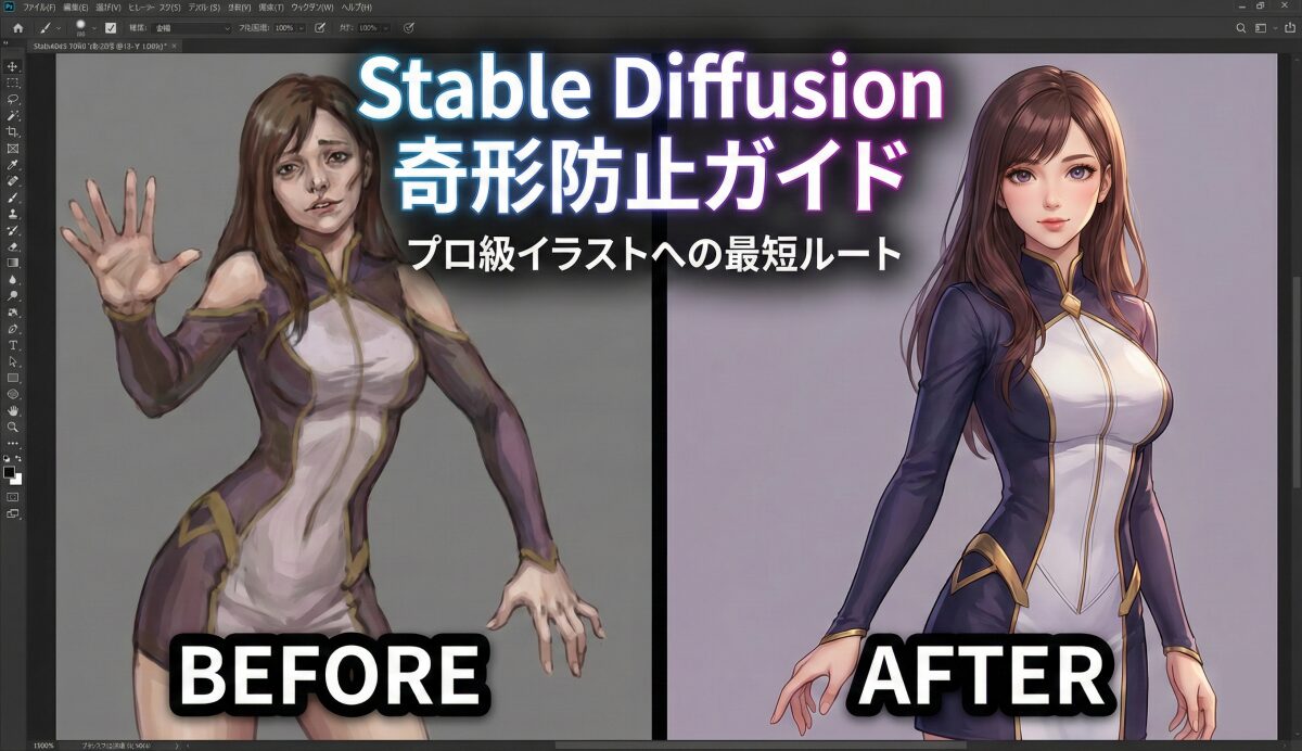 Stable Diffusionで奇形防止するならこれ！胴長・崩れを直す必須テクニック