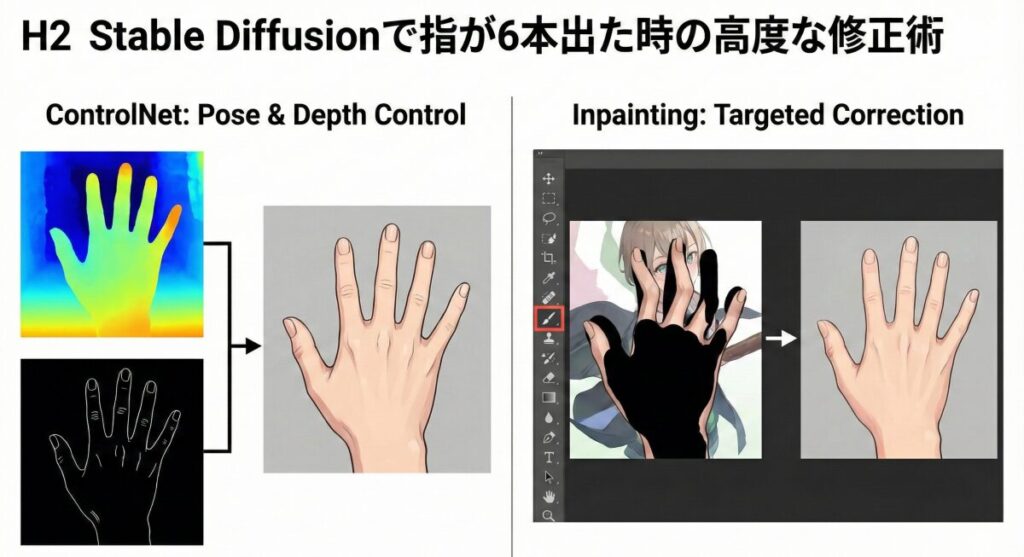 Stable Diffusionで指が6本出た時の高度な修正術