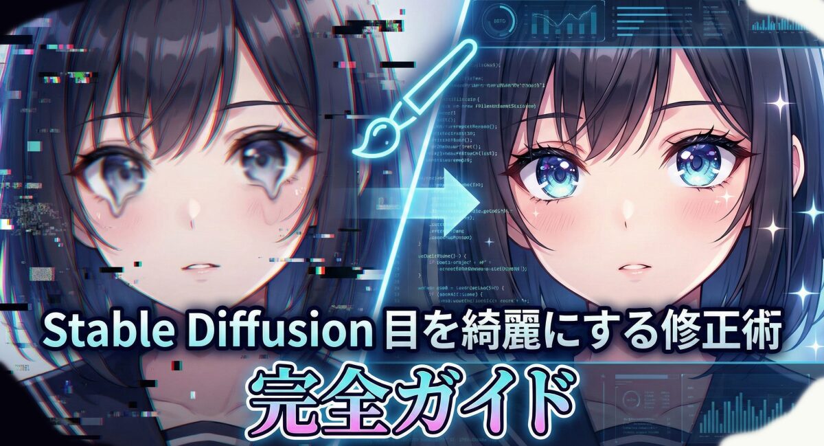 Stable Diffusionで目が崩れる？目を綺麗にする修正術を分かりやすく解説！