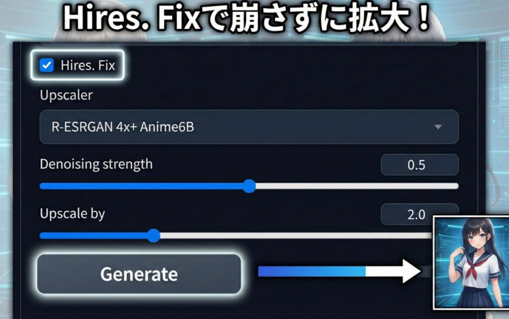 Stable Diffusionで解像度のおすすめ修正・拡大テクニック