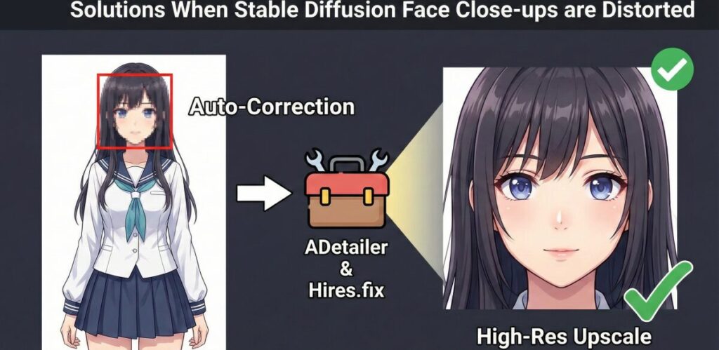 Stable Diffusionの顔アップが崩れる時の対策