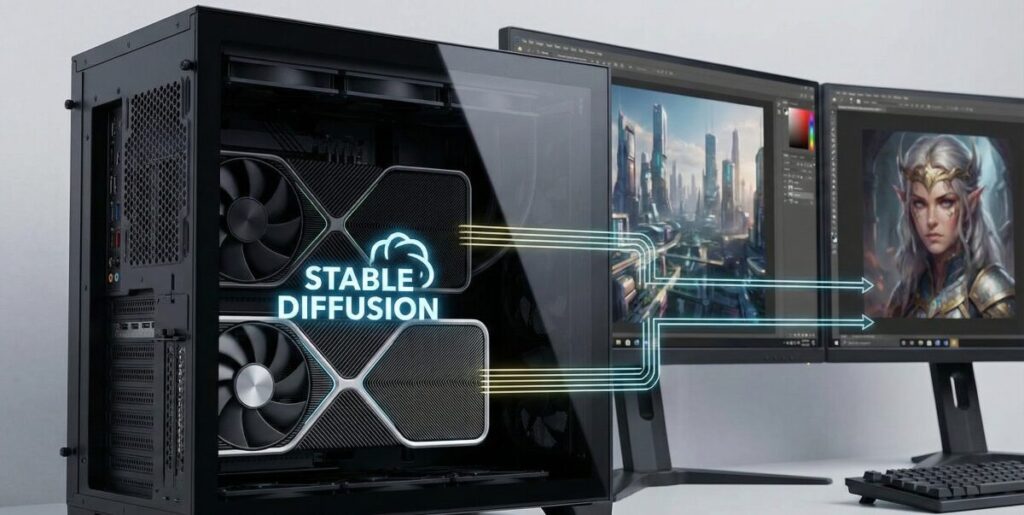 Stable Diffusionはグラボ2枚で爆速になる？VRAMや設定方法を徹底解説！