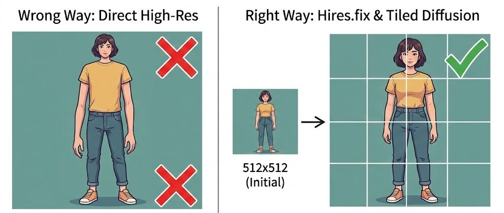 Stable Diffusion奇形防止の上級編と胴長対策