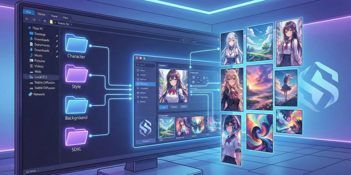 【決定版】Stable Diffusion LoRAフォルダ分けで快適環境を作る！導入から最新の作り方まで