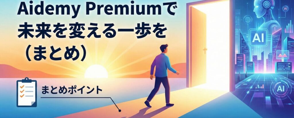 Aidemy Premiumで未来を変える一歩を（まとめ）