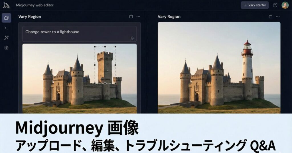 Midjourney 画像 アップロード、編集、トラブルシューティング Q&A