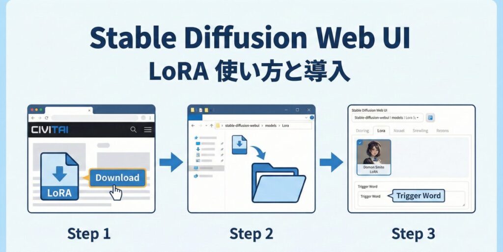 Stable Diffusion Web UI LoRA 使い方と導入