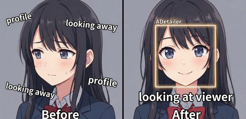 Stable Diffusionでカメラ目線にならない原因と解決策