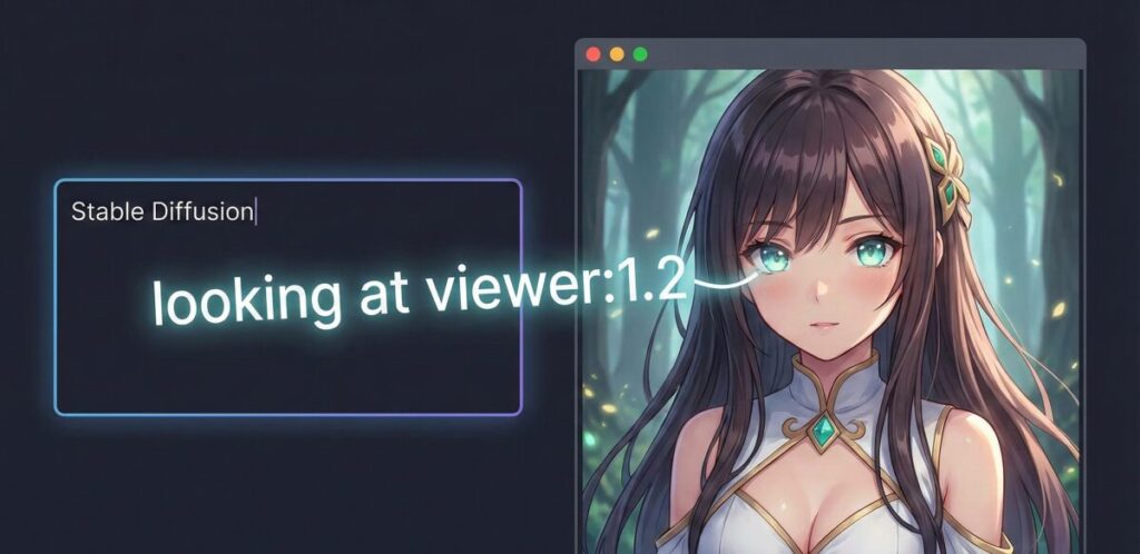 Stable Diffusionでカメラ目線を確実にするプロンプト術