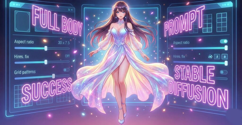 Stable Diffusionで全身を出すプロンプト！切れないコツを徹底解説