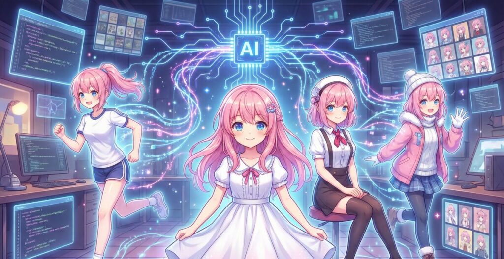 Stable Diffusionで同じキャラを生成！固定して違うポーズを作る方法