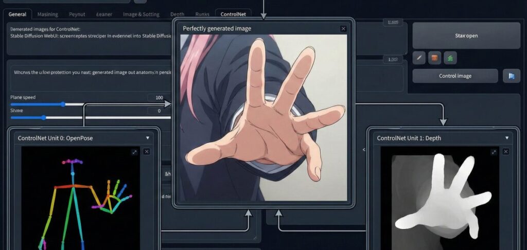 Stable Diffusionで手を前に出すならControlNetが必須