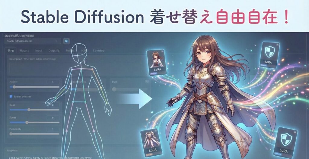 Stable Diffusionで服装だけ変えるLoRAと応用術