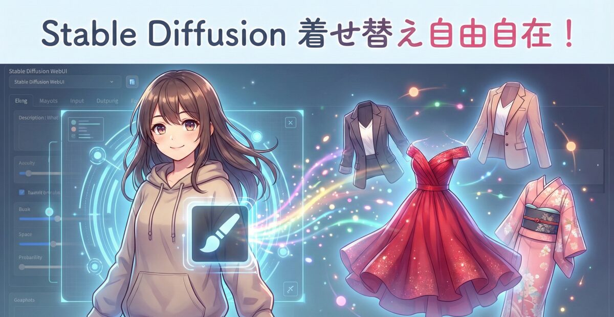Stable Diffusionで服装だけ変える方法を徹底解説！着せ替え自由自在