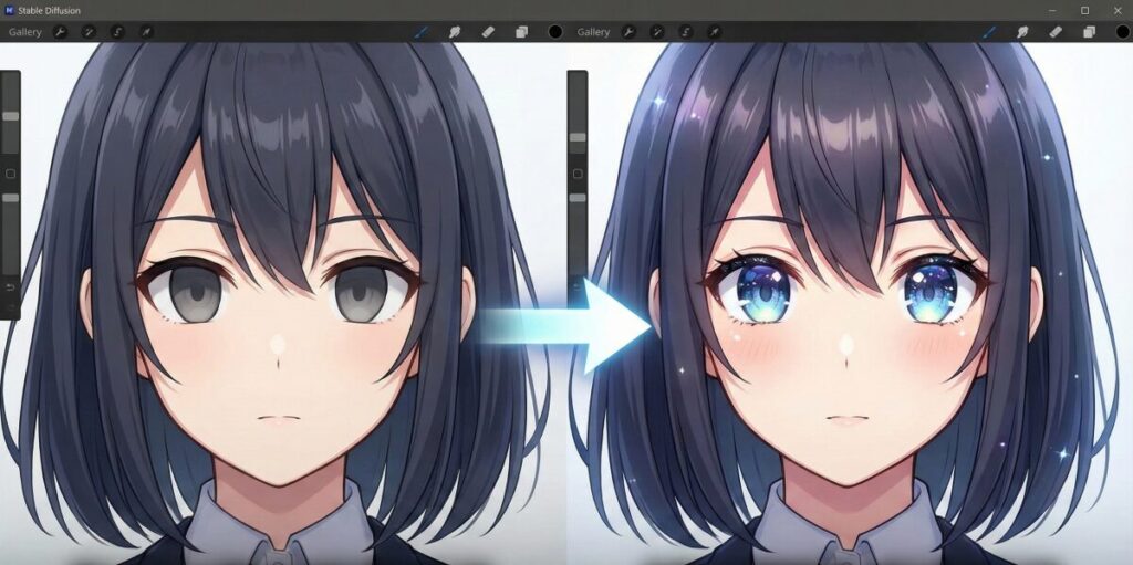 Stable Diffusionで目・ハイライトを自在に操る基本テクニック