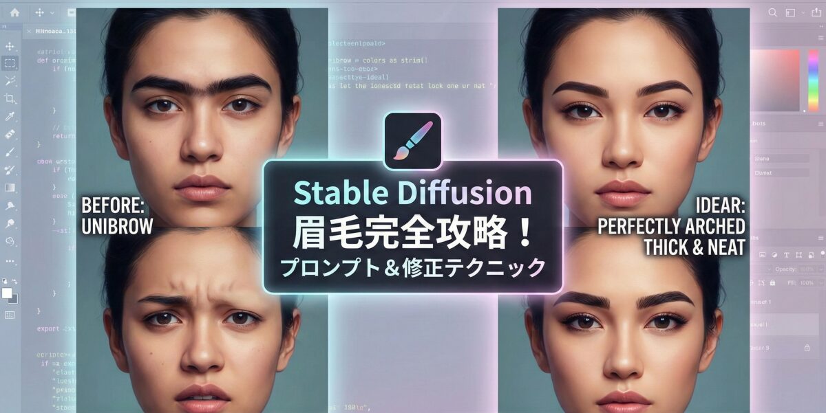 Stable Diffusionで眉毛を自在に操る！理想の形を作るプロンプトと修正テクニック