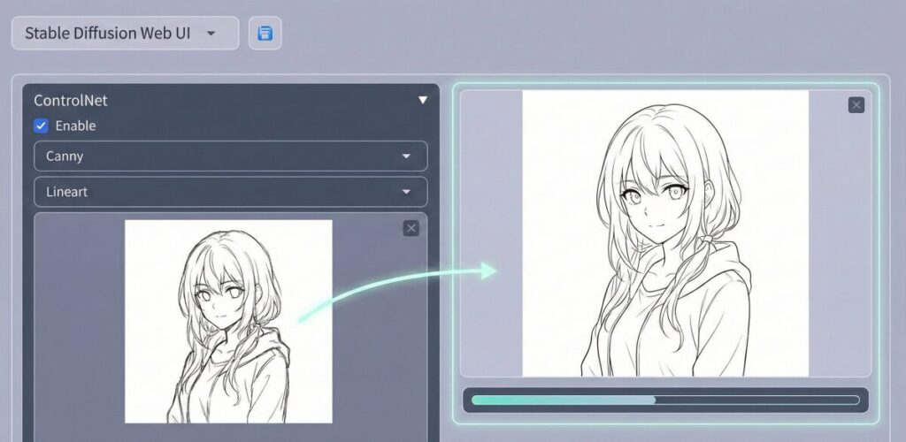 Stable Diffusionで線画を抽出・生成する基本テクニック