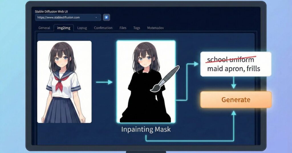 Stable Diffusionで衣装を変更する具体的な方法