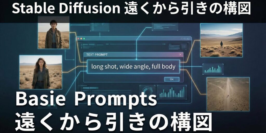 Stable Diffusionで遠くから引きの構図を出すための基本プロンプト