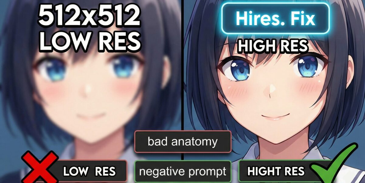 Stable Diffusionで顔が崩れるなら試して！プロも愛用する修正テクニック