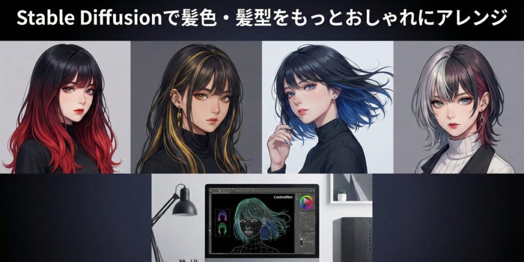 Stable Diffusionで髪色・髪型をもっとおしゃれにアレンジ