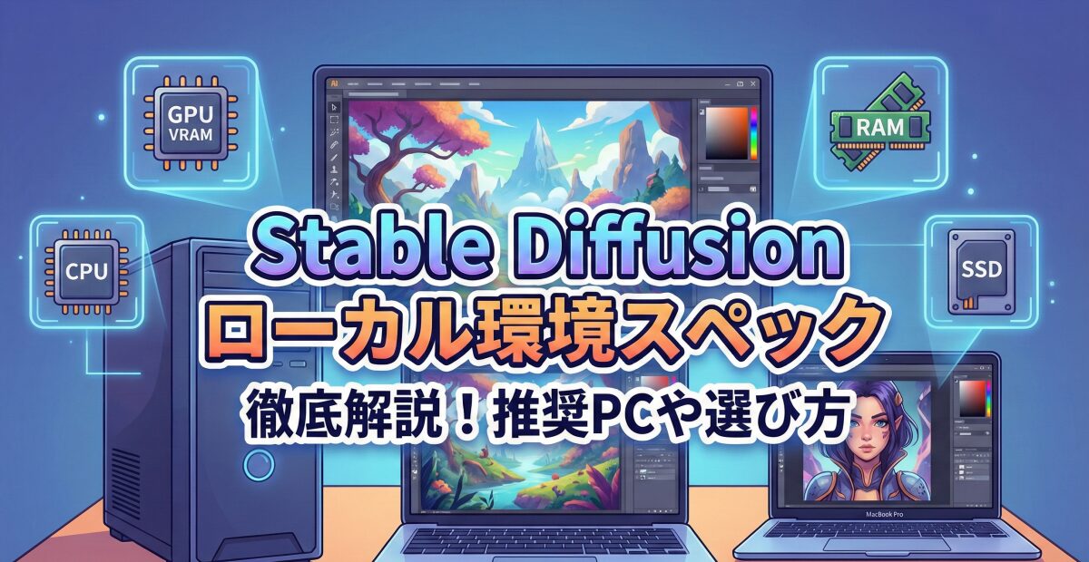Stable Diffusionのローカル環境に必要なスペックを徹底解説！おすすめPCや選び方