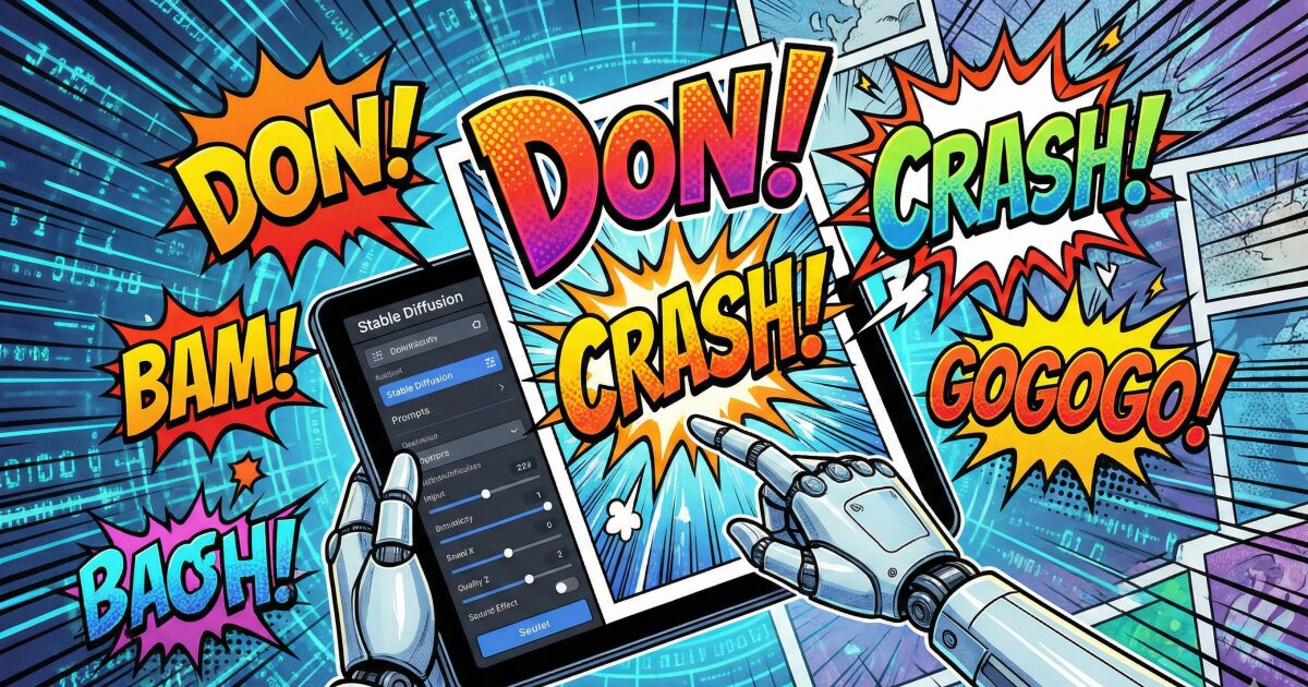 Stable Diffusionの効果音プロンプト完全ガイド！漫画風の文字や擬音を出すコツ