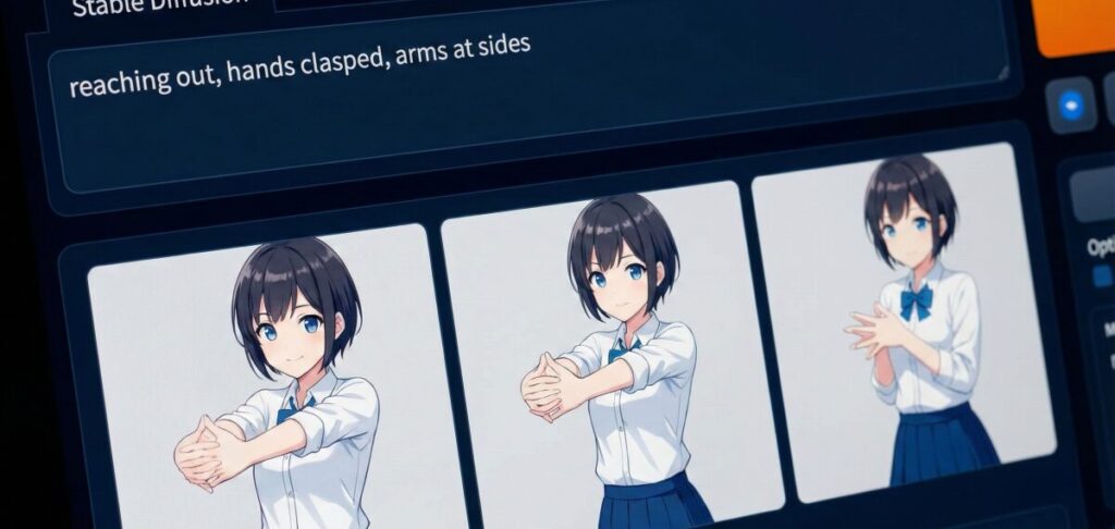 Stable Diffusionの手の位置を修正する基本プロンプト