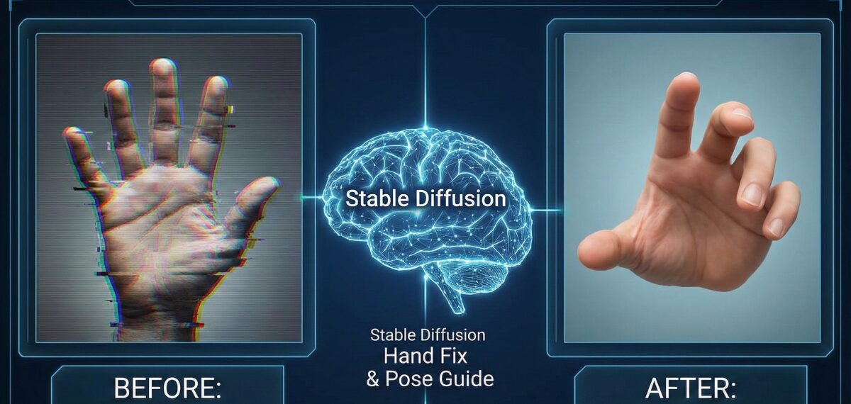 Stable Diffusionの手の位置を修正する方法！思い通りのポーズを作る秘訣