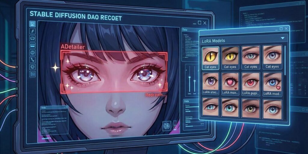 Stable Diffusionの目やハイライト調整に役立つLoRAと拡張機能