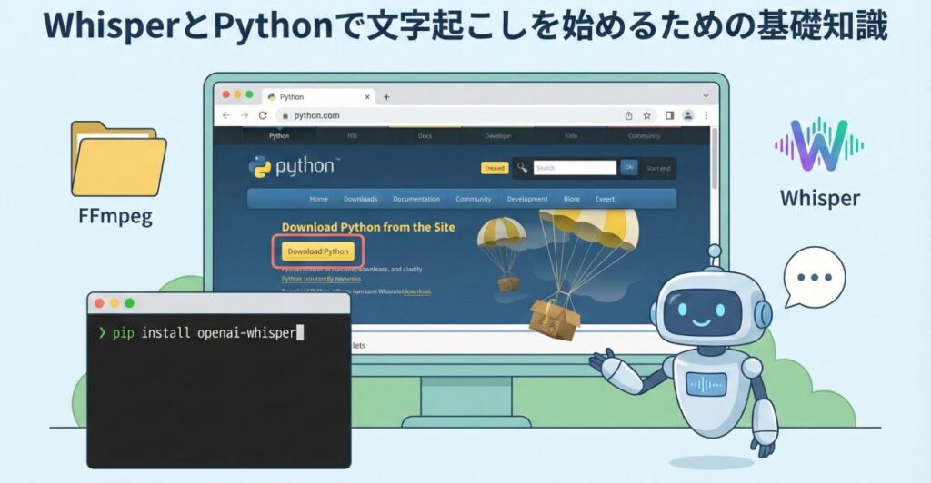 WhisperとPythonで文字起こしを始めるための基礎知識