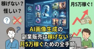 【保存版】AI画像生成の販売副業は稼げない？怪しい？月5万稼ぐための全手順