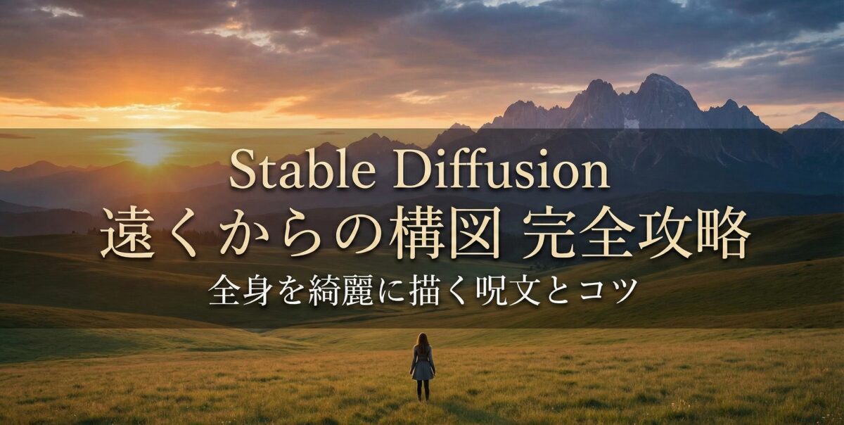 【保存版】Stable Diffusionで遠くから引きの構図を作る！全身を綺麗に描く呪文とコツ
