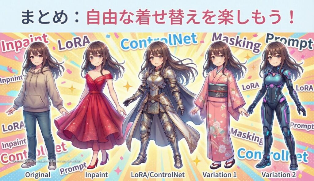 まとめ：Stable Diffusionで服装だけ変える重要ポイント