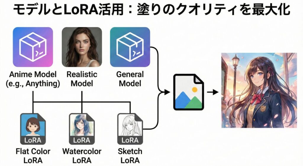 クオリティを上げる Stable Diffusion 塗り プロンプト とモデル活用