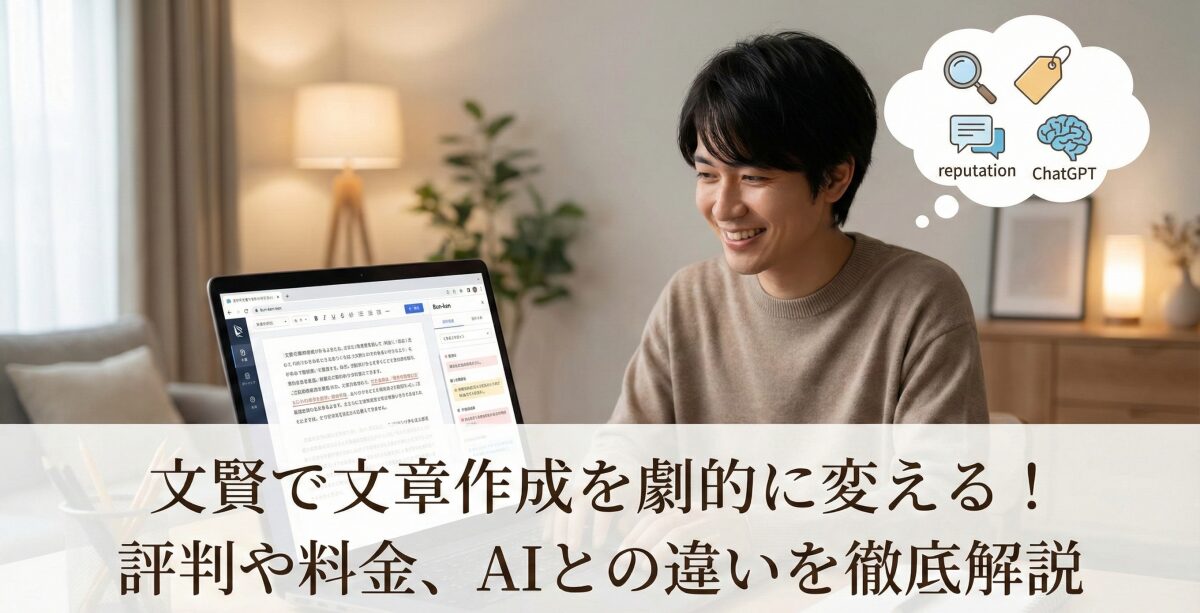 文賢で文章作成を劇的に変える！評判や料金、AIとの違いを徹底解説