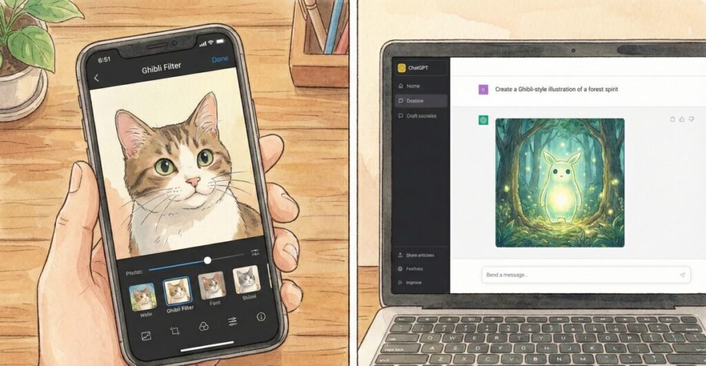 無料アプリやAIを使ったジブリ風画像生成のやり方